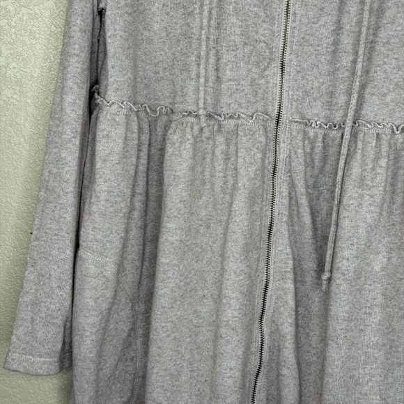 Easel Hooded Zip Up Dress Cardigan Medium Blush Pink Boho Cozy Tunic Pockets - Picture 3 of 7